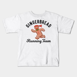 Gingerbread running team xmas 2020 Kids T-Shirt